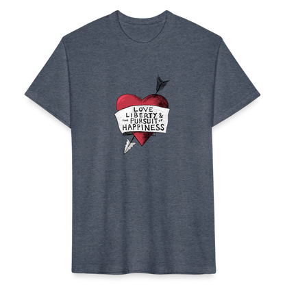 Love, Liberty | Men's Tee - heather navy