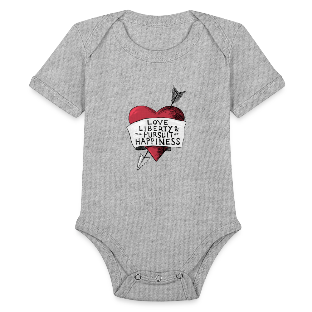 Love, Liberty | Baby Onesie - heather grey