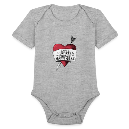 Love, Liberty | Baby Onesie - heather grey