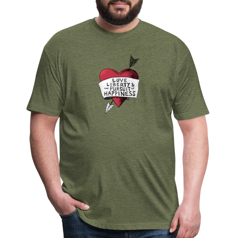 Love, Liberty | Men's Tee - heather military green