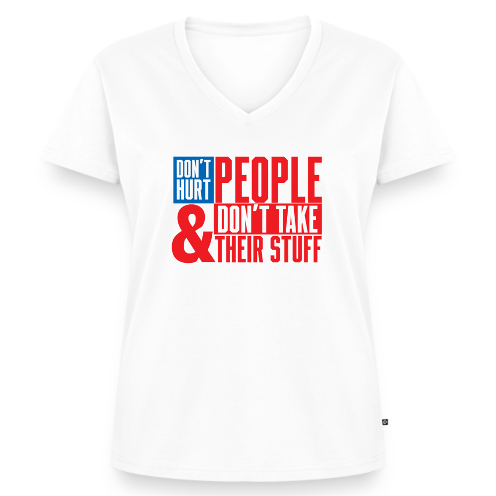Don't Hurt People | America | Women's V-Neck Tee - white
