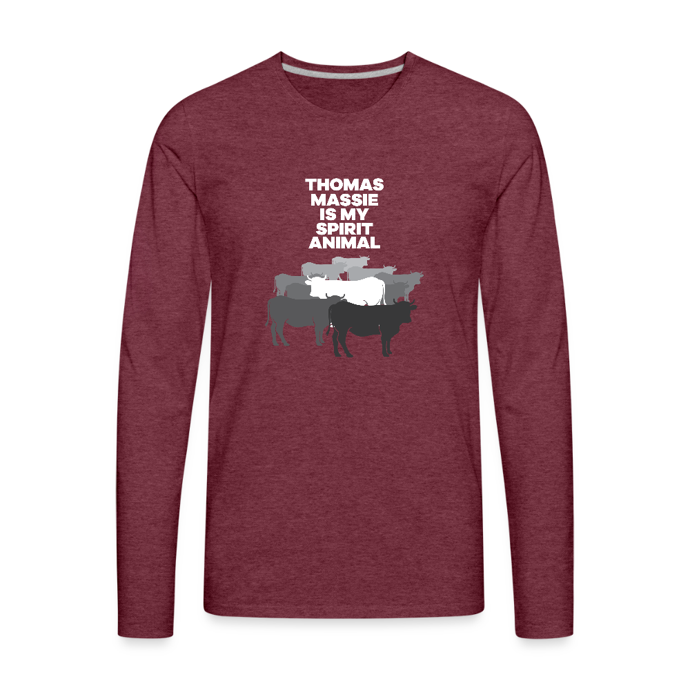 Thomas Massie Is My Spirit Animal | Men's Long Sleeve Tee - heather burgundy