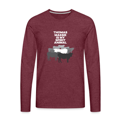 Thomas Massie Is My Spirit Animal | Men's Long Sleeve Tee - heather burgundy