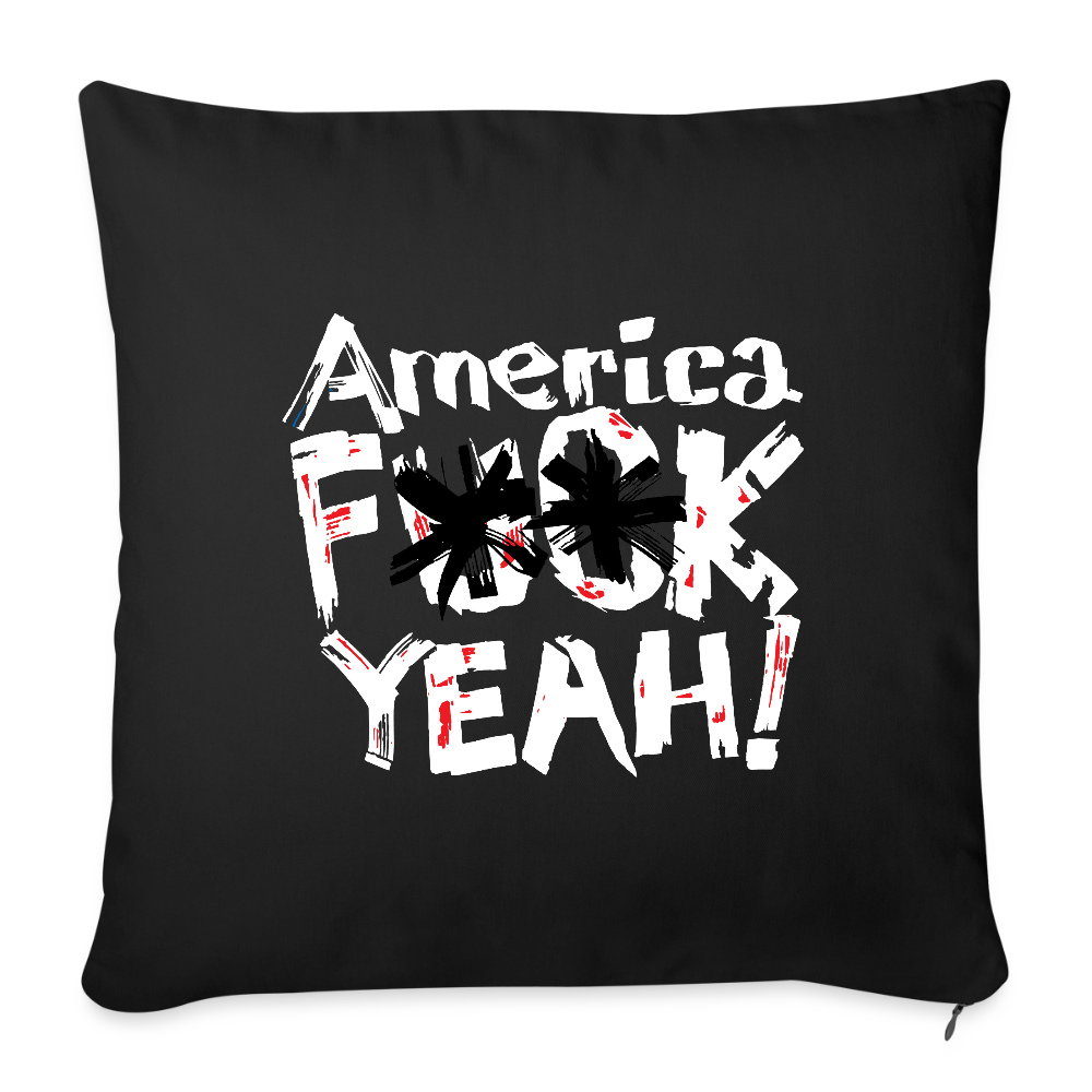 America F**k Yeah! | Throw Pillow Cover - black