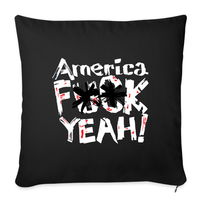 America F**k Yeah! | Throw Pillow Cover - black