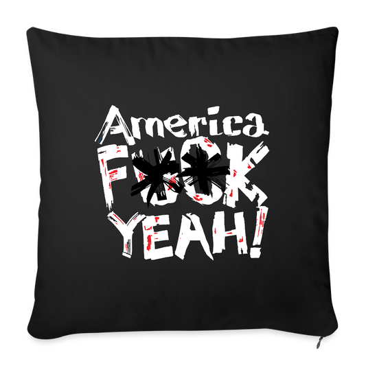 America F**k Yeah! | Throw Pillow Cover - black