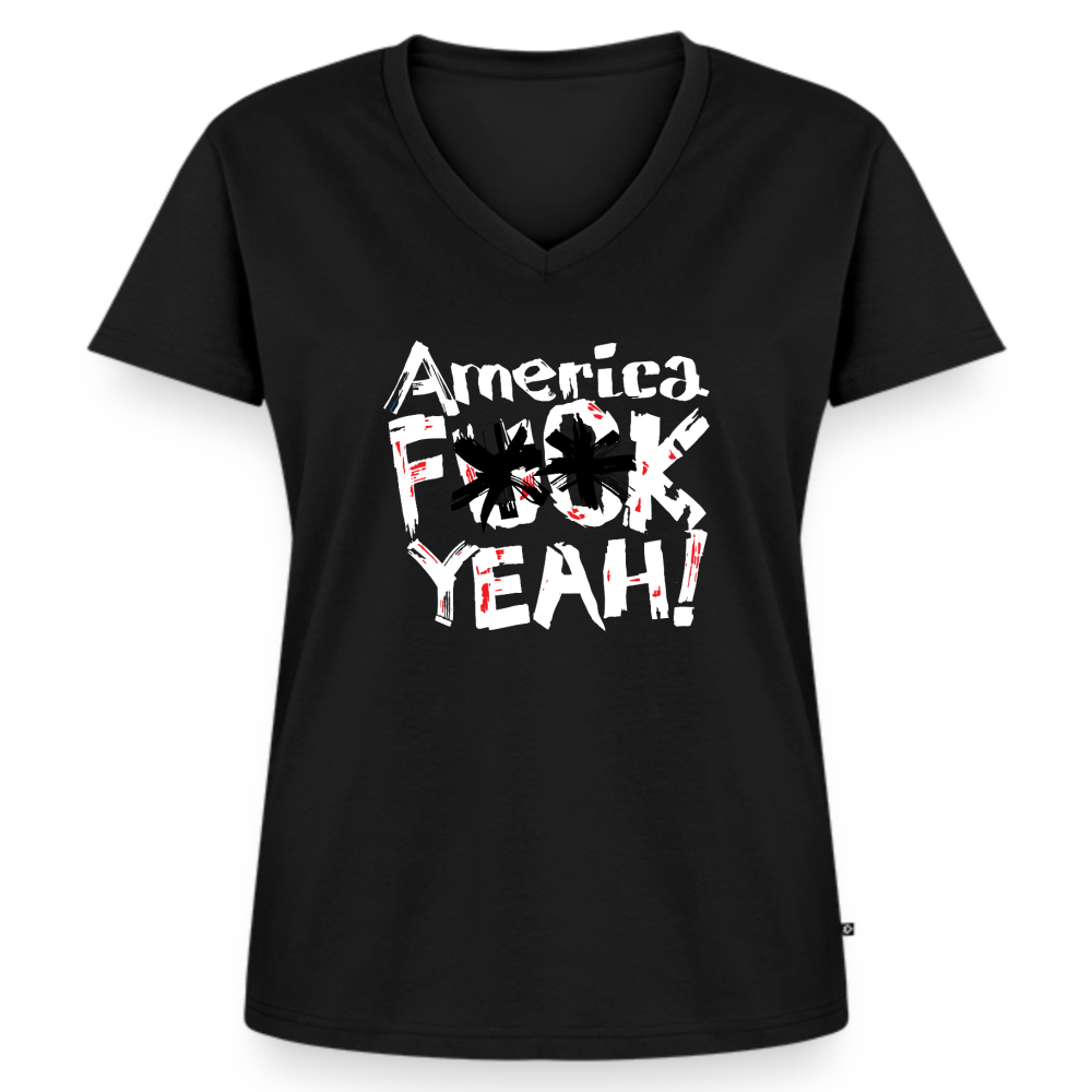 America F**k Yeah! | Women's V-Neck Tee - black