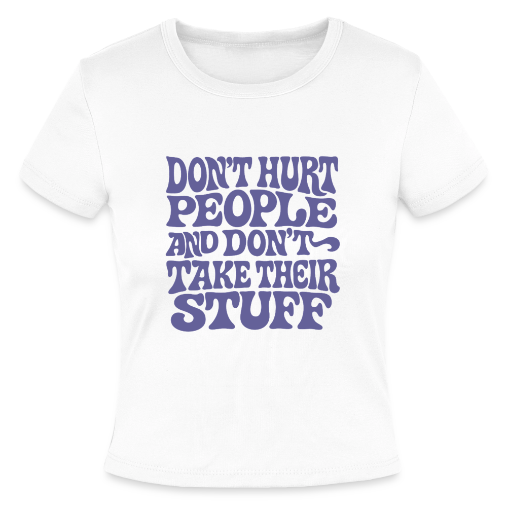 Don't Hurt People | Retro | Women's Crop Tee - white
