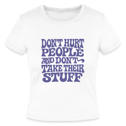 Don't Hurt People | Retro | Women's Crop Tee - white