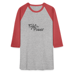 Fight the Power | Baseball Tee - heather gray/red