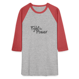 Fight the Power | Baseball Tee - heather gray/red