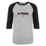 No Masters | Baseball Tee - heather gray/black