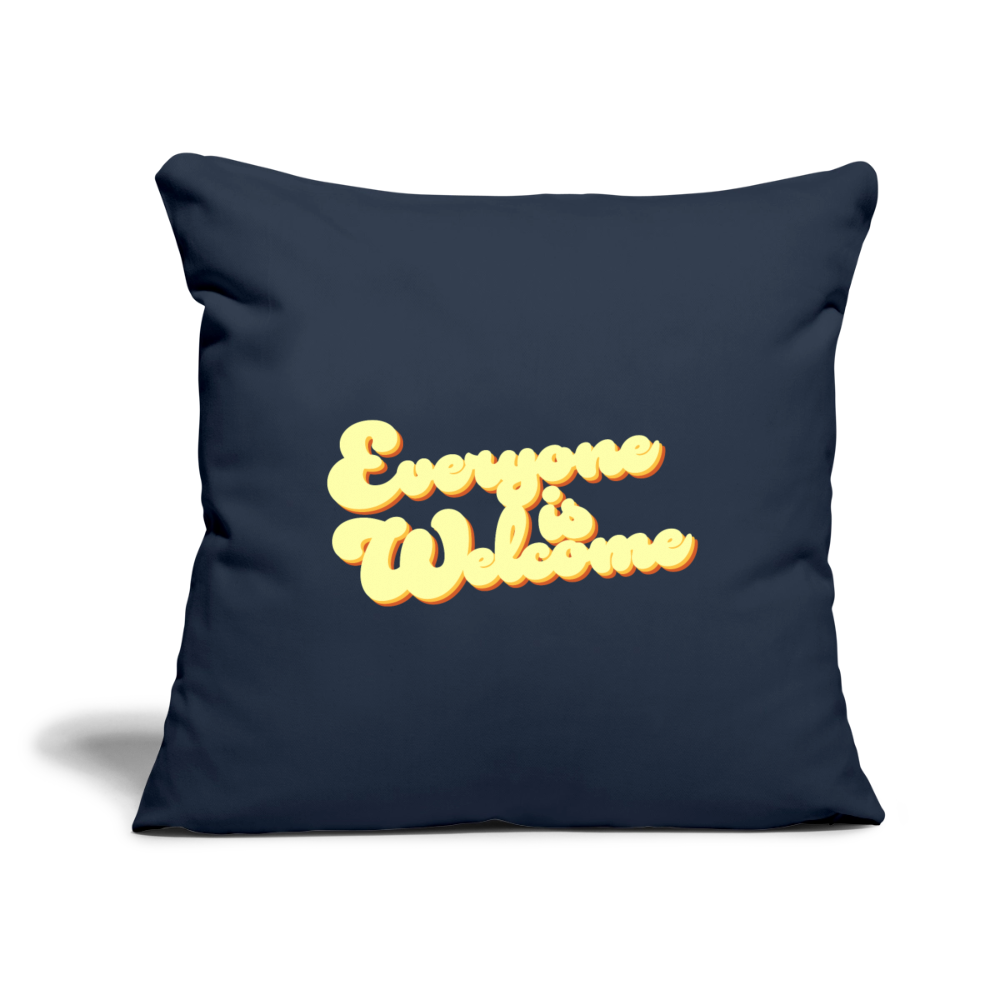 Everyone is Welcome | Throw Pillow Cover - navy