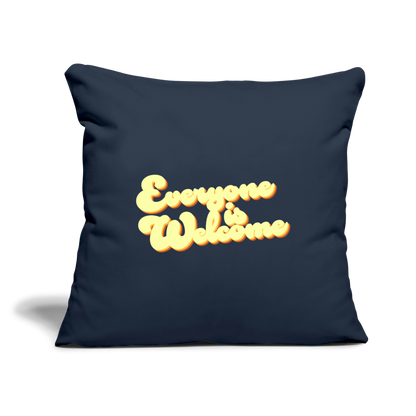 Everyone is Welcome | Throw Pillow Cover - navy