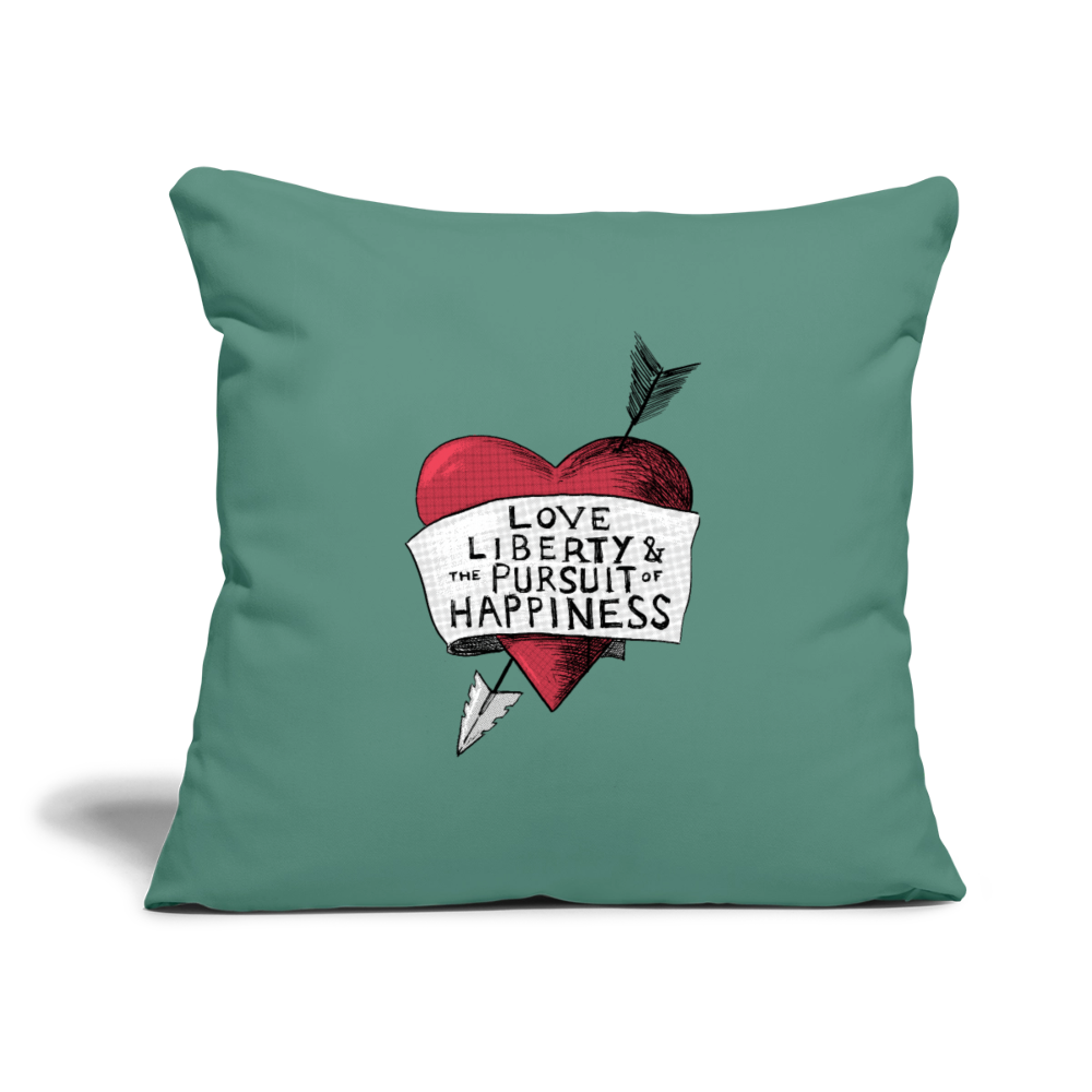 Love, Liberty | Throw Pillow Cover - cypress green