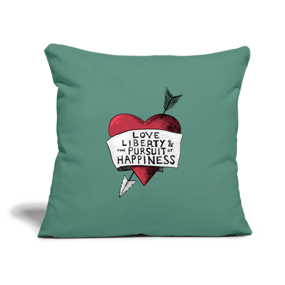 Love, Liberty | Throw Pillow Cover - cypress green