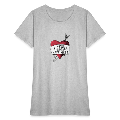 Love, Liberty | Women's Tee - heather gray