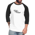 Fight the Power | Baseball Tee - white/black