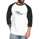 Fight the Power | Baseball Tee - white/black