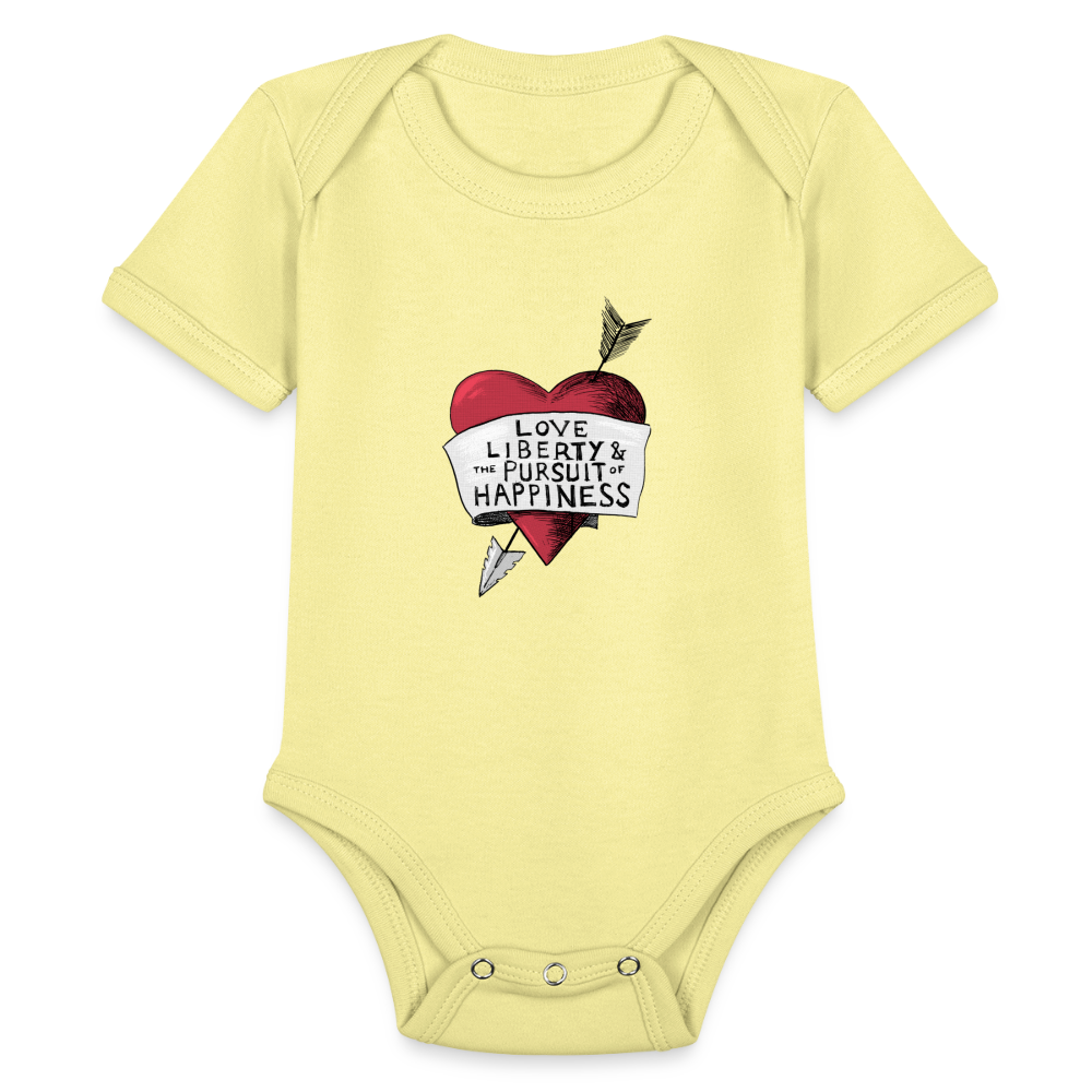 Love, Liberty | Baby Onesie - washed yellow