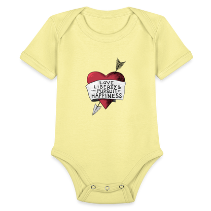 Love, Liberty | Baby Onesie - washed yellow