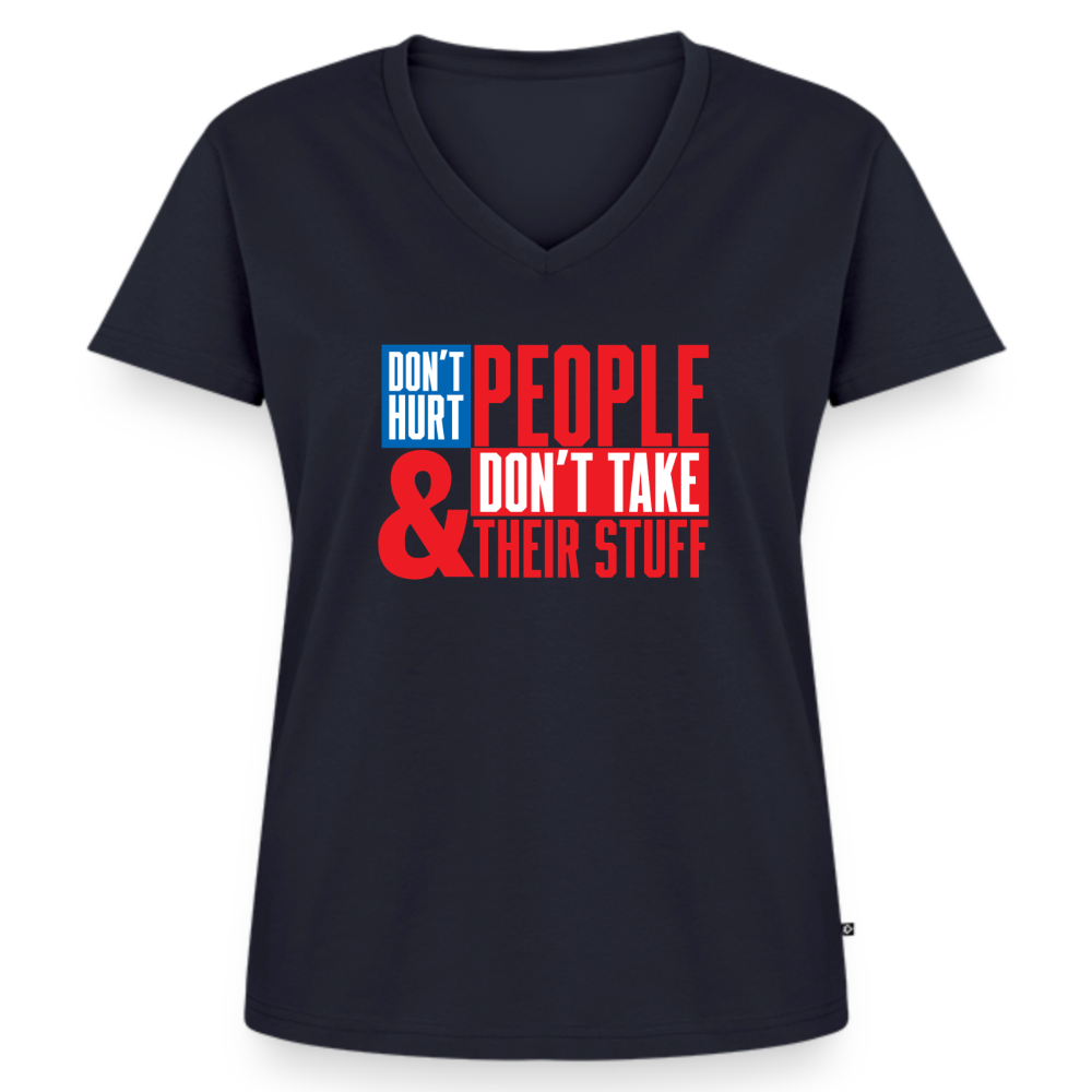 Don't Hurt People | America | Women's V-Neck Tee - navy