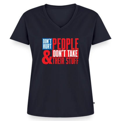 Don't Hurt People | America | Women's V-Neck Tee - navy