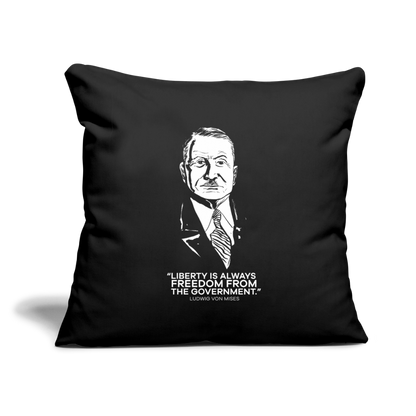 Ludwig von Mises Quote | Throw Pillow Cover - black