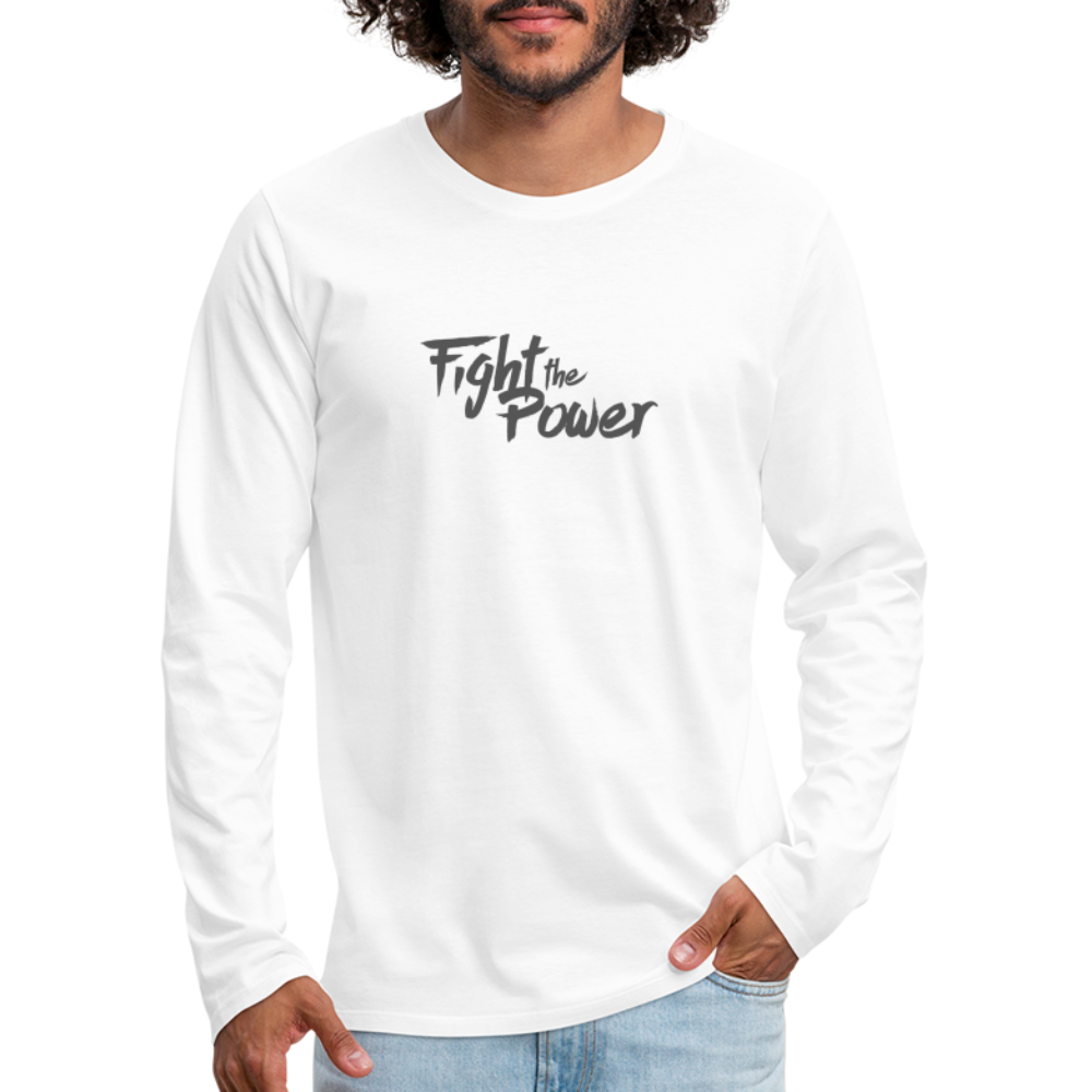 Fight the Power | Men's Long Sleeve Tee - white