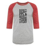 Don't Hurt People | Baseball Tee - heather gray/red