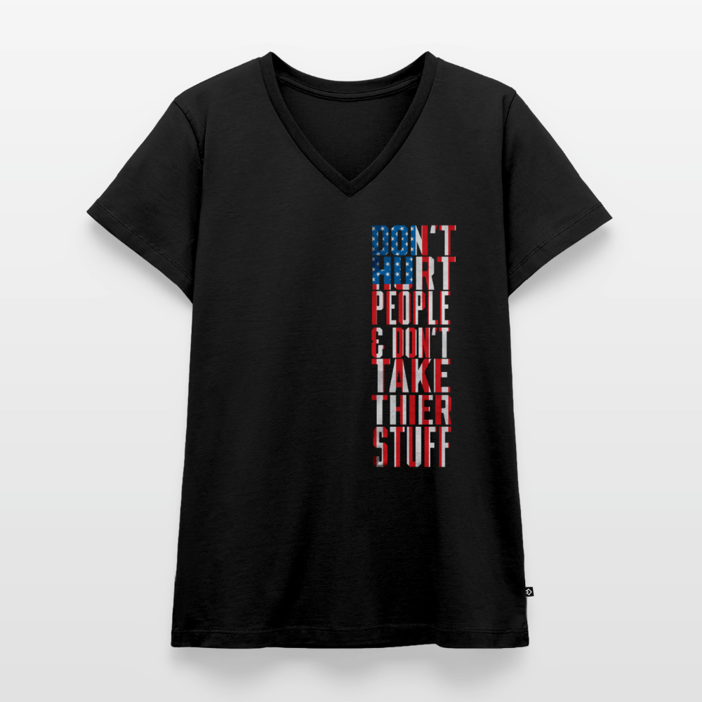 Don't Hurt People | Flag | Women's V-Neck Tee - black