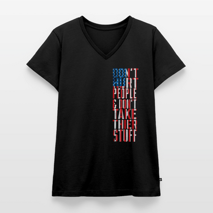 Don't Hurt People | Flag | Women's V-Neck Tee - black