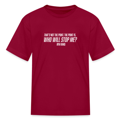 Ayn Rand Quote | Youth Tee - dark red