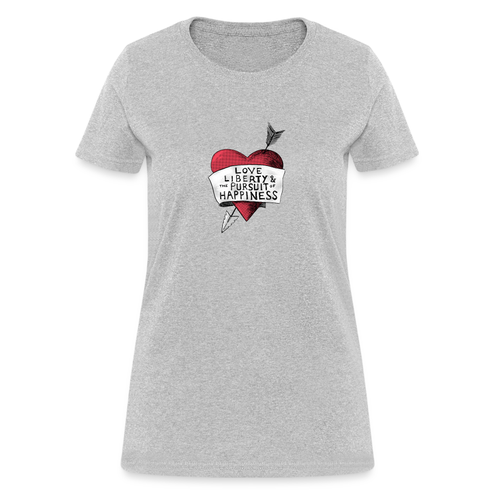 Love, Liberty | Women's Tee - heather gray