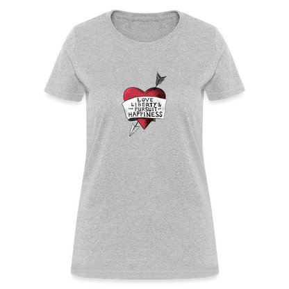 Love, Liberty | Women's Tee - heather gray