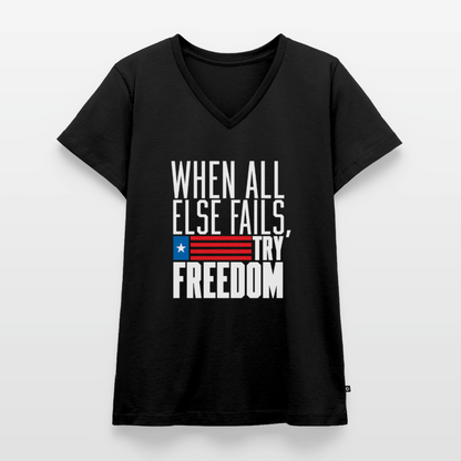 Try Freedom | Women's V-Neck Tee - black