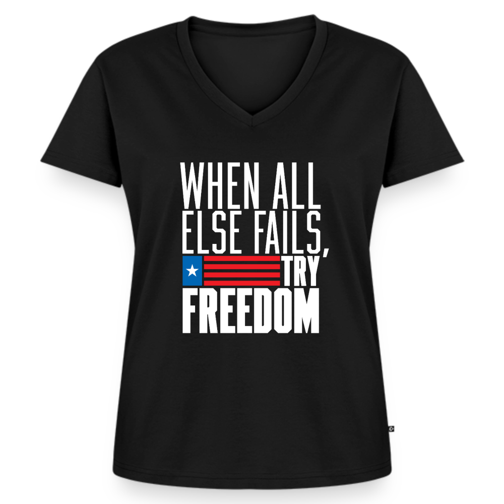Try Freedom | Women's V-Neck Tee - black