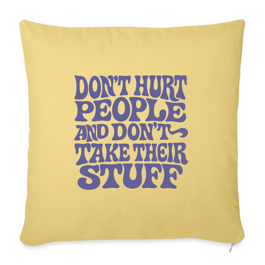 Don't Hurt People | Retro | Throw Pillow Cover - washed yellow