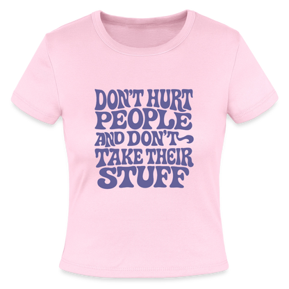 Don't Hurt People | Retro | Women's Crop Tee - pink