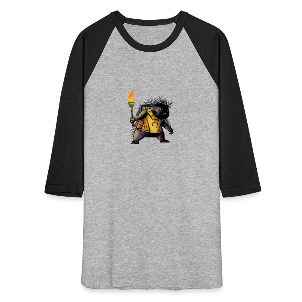 Free the Porcupine | Baseball Tee - heather gray/black