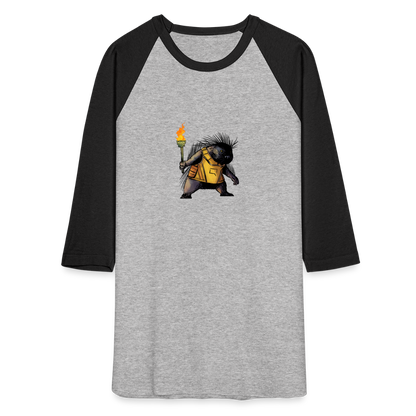 Free the Porcupine | Baseball Tee - heather gray/black