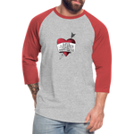 Love, Liberty | Baseball Tee - heather gray/red