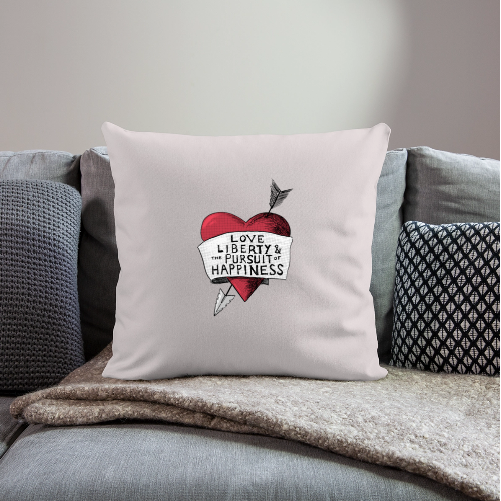 Love, Liberty | Throw Pillow Cover - light taupe