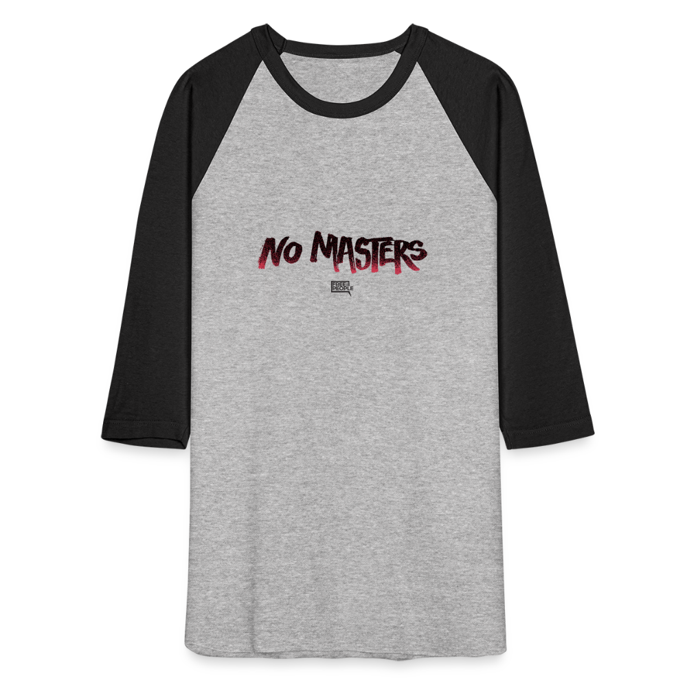 No Masters | Baseball Tee - heather gray/black