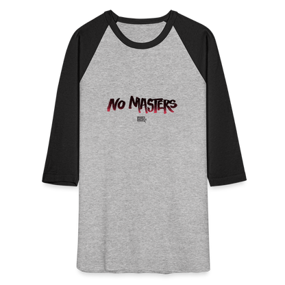 No Masters | Baseball Tee - heather gray/black