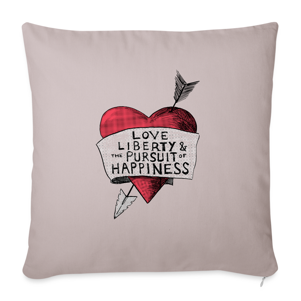Love, Liberty | Throw Pillow Cover - light taupe