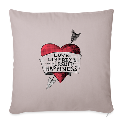 Love, Liberty | Throw Pillow Cover - light taupe