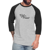 Fight the Power | Baseball Tee - heather gray/black