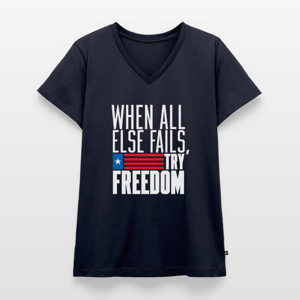 Try Freedom | Women's V-Neck Tee - navy