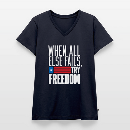 Try Freedom | Women's V-Neck Tee - navy